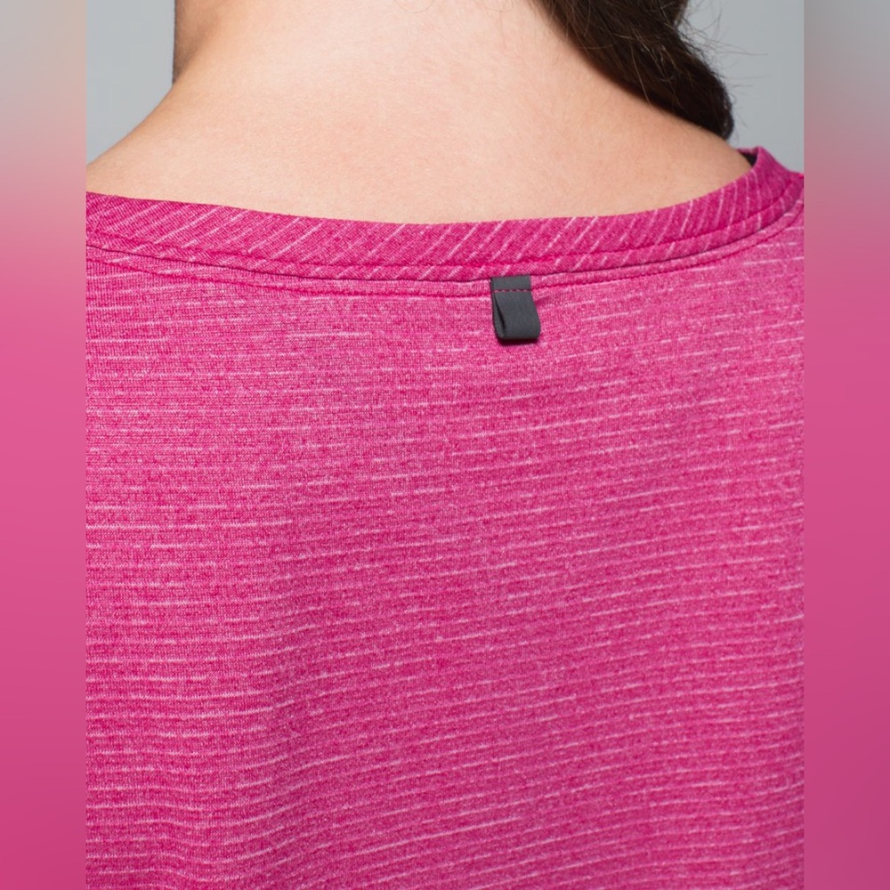 Lululemon Run Away Tee Shirt Heathered Pink - Picture 3 of 7